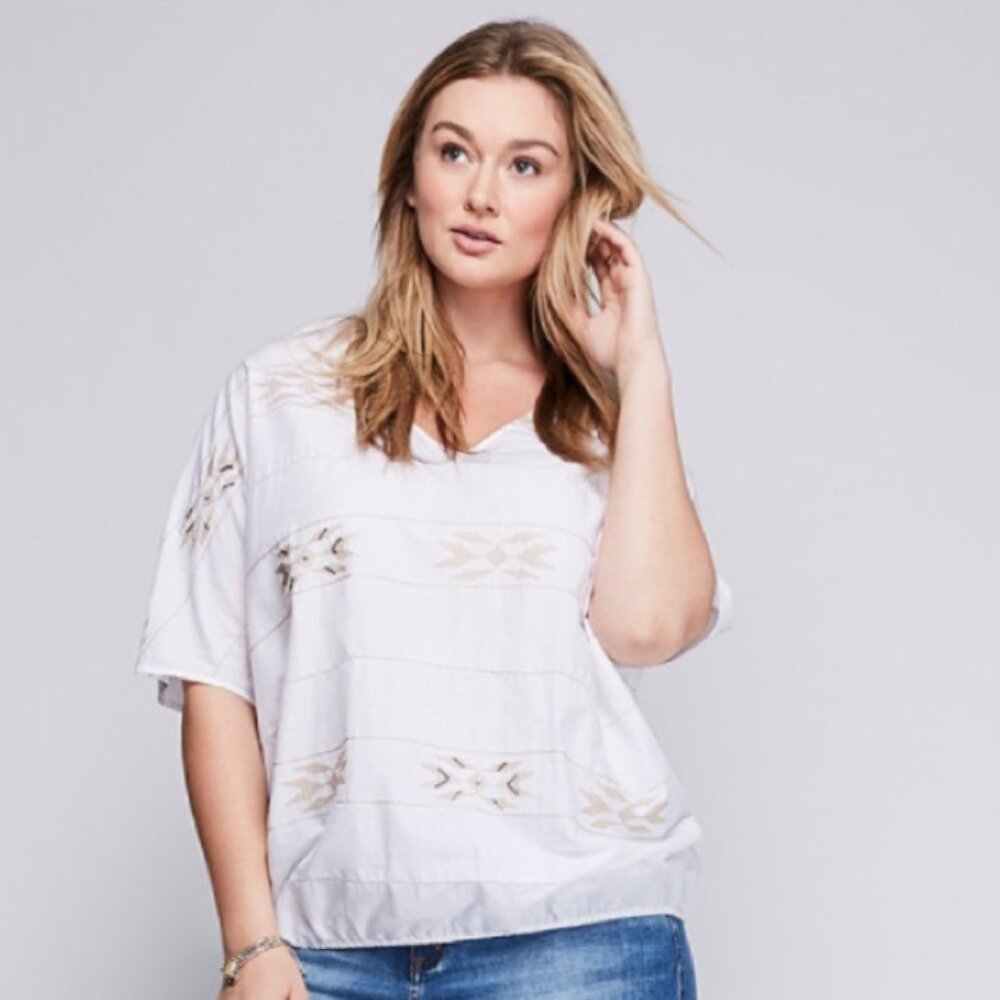 Lane Bryant Embroidered Wedge Drama Top 18/20